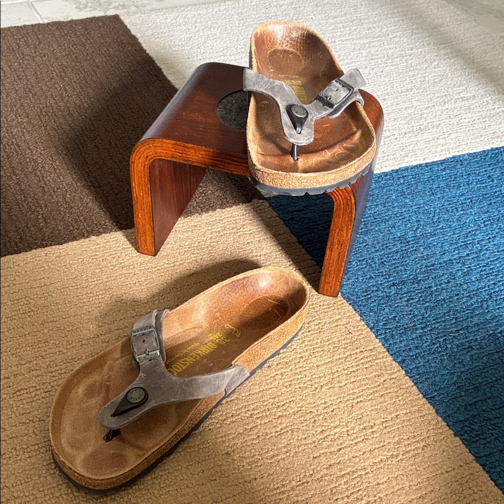 Birkenstock Taupe and Brown Sandals